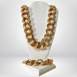 1991 Bold Links Necklace and Bracelet Jewelry Set | Fashion Trend Jewelry | NIB
